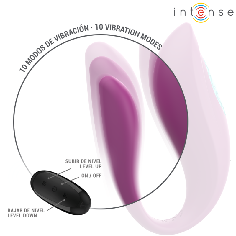 INTENSE - ANNIE U-SHAPED STIMULATOR &amp; VIBRATOR PURPLE REMOTE CONTROL
