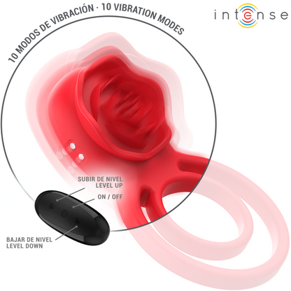 INTENSE - GAIL PINK STIMULANT 10 VIBRATIONS TÉLÉCOMMANDE ROUGE