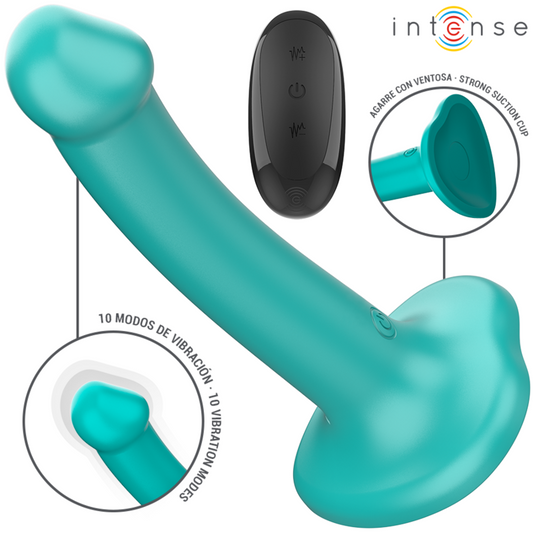 INTENSE - KATIE VIBRATOR WITH SUCTION CUP 10 VIBRATIONS DARK BLUE REMOTE CONTROL