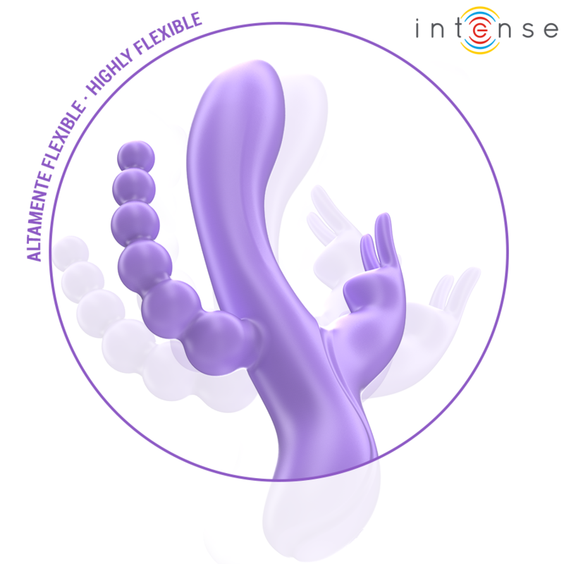 INTENSE - MIKO TRIPLE RABBIT VIBRATOR &amp; STIMULATOR &amp; ANAL 7 VIBRATIONS PURPLE