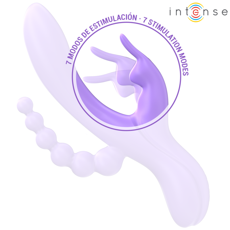 INTENSE - MIKO TRIPLE RABBIT VIBRATOR &amp; STIMULATOR &amp; ANAL 7 VIBRATIONS PURPLE
