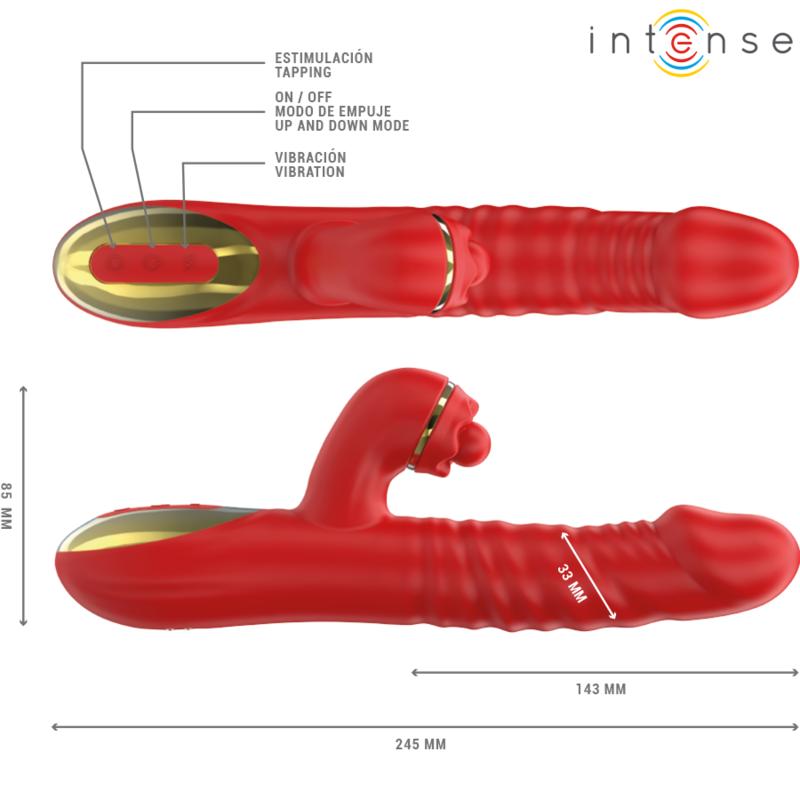 INTENSE - THALIA VIBRATION &amp; THRUST &amp; STIMULATION RED