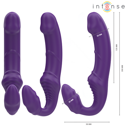 INTENSE - JILL DOUBLE VIBRATOR 20 CM VIOLET REMOTE CONTROL
