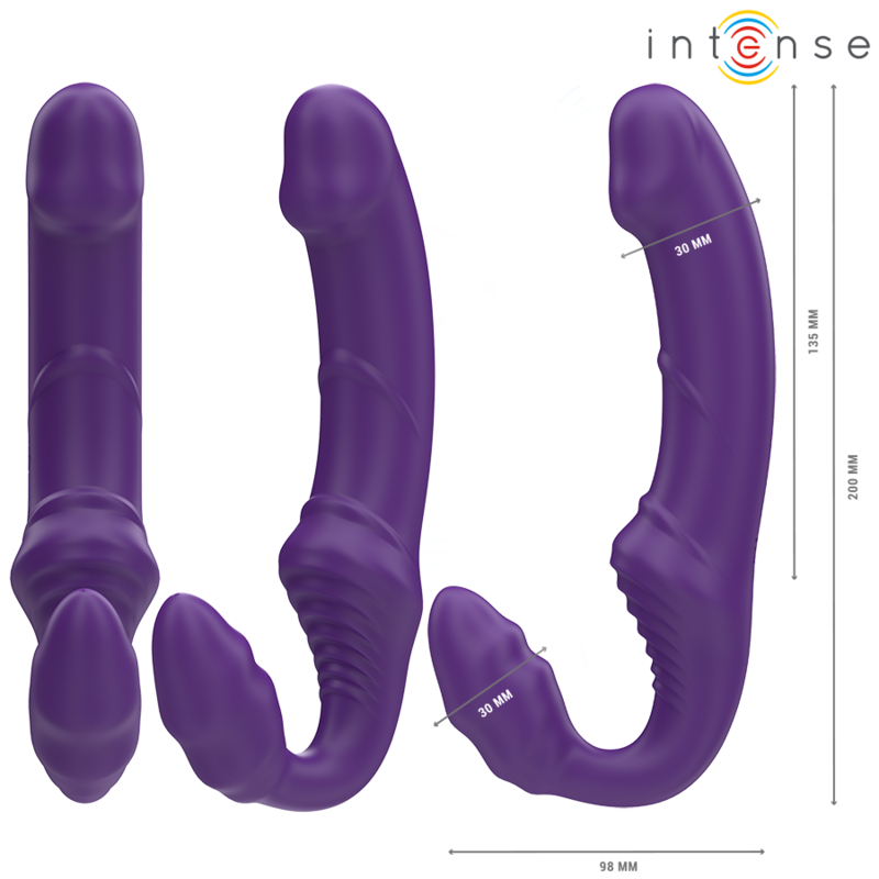 INTENSE - JILL DOUBLE VIBRATOR 20 CM VIOLET REMOTE CONTROL