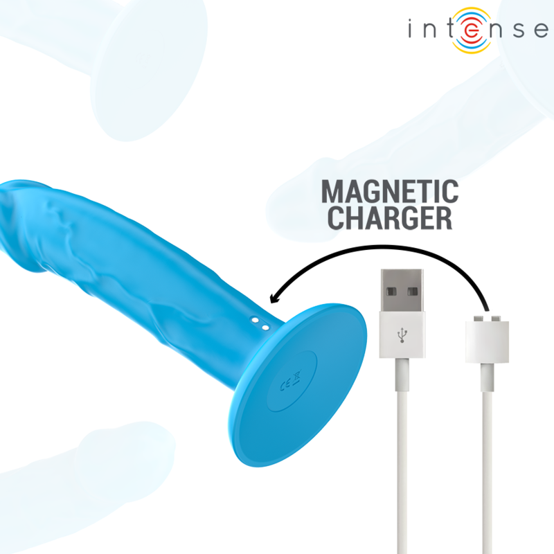 INTENSE - VIBRATEUR RÉALISTE PHOEBE 10 VIBRATIONS TÉLÉCOMMANDE BLEU