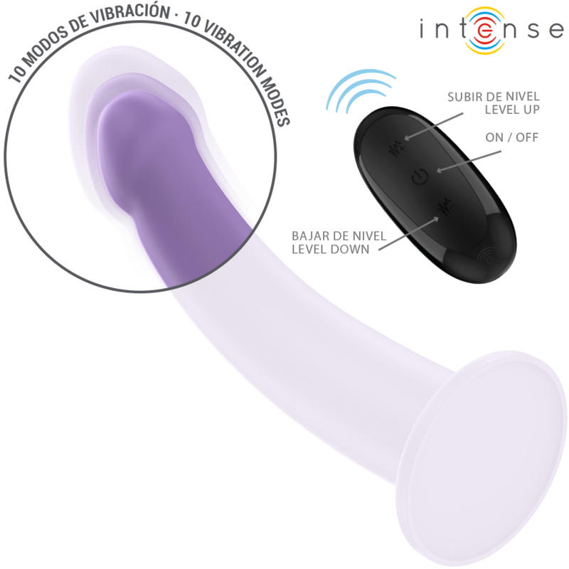 INTENSE - VIBRATEUR EDDIE 17,5 CM 10 VIBRATIONS VIOLET TÉLÉCOMMANDE