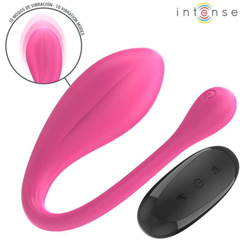 INTENSE - JANICE VIBRATOR U DOUBLE STIMULATION 10 VIBRATIONS PINK REMOTE CONTROL