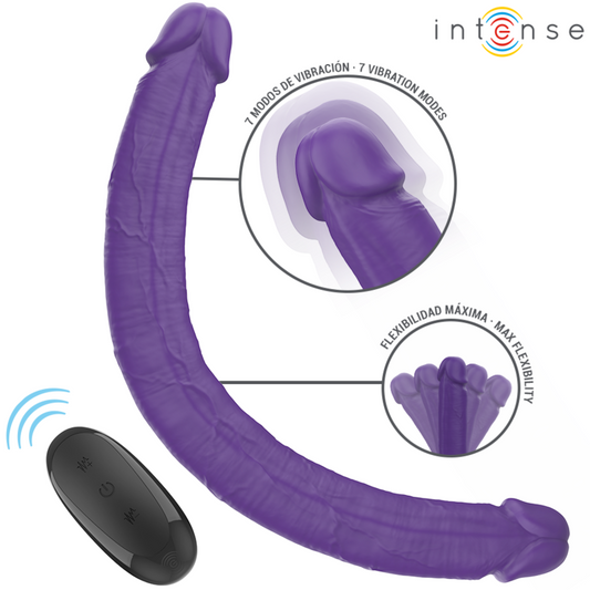 INTENSE - GUNTER DOUBLE GODE VIBRANT 40 CM VIOLET TÉLÉCOMMANDE