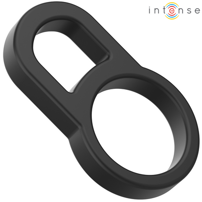 INTENSE - BOBBY DOUBLE ANNEAU PÉNITENSILE EN SILICONE NOIR