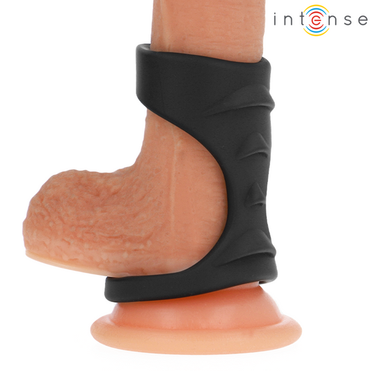INTENSE - THEO DOUBLE COCK RING BLACK SILICONE MODEL 3
