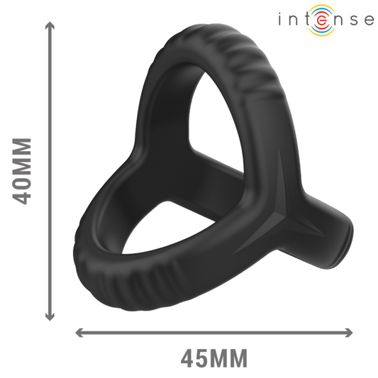 INTENSE - CARSON DOUBLE COCK RING BLACK SILICONE MODEL 4
