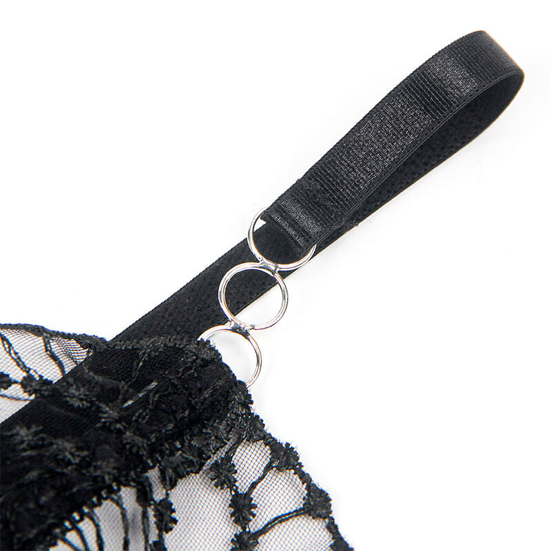 SUBBLIME - 955229 BODY TRANSPARENTE CON ENCAJE HUECO NEGRO L/XL