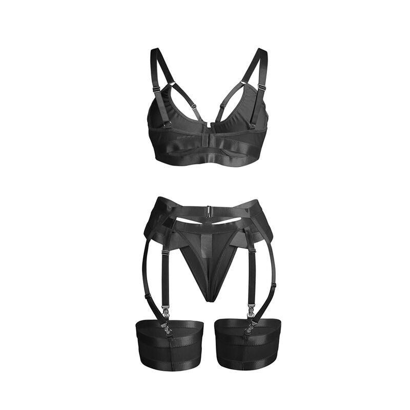 SUBBLIME - 955243 ENSEMBLE SOUTIEN-GORGE ET PORTE-JARRETELLES NOIR L/XL