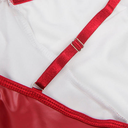 SUBBLIME - 955397 ROBE À BRETELLES EN CUIR BORDEAUX S/M