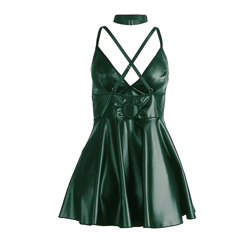 SUBBLIME - 955441 GREEN LEATHER STRAPS DRESS L/XL