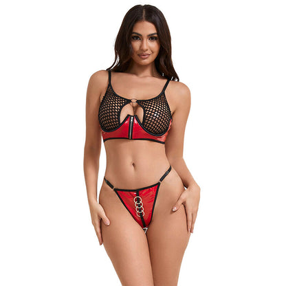 SUBBLIME - 955533 ENSEMBLE SOUTIEN-GORGE ZIPPÉ EN MAILLE VERNI ROUGE S/M
