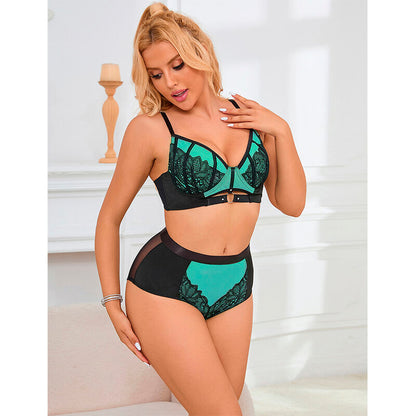 SUBBLIME - 955564 ENSEMBLE SOUTIEN-GORGE ZIPPÉ EN MAILLE VERTE VERNI L/XL