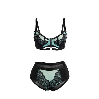 SUBBLIME - 955564 ENSEMBLE SOUTIEN-GORGE ZIPPÉ EN MAILLE VERTE VERNI L/XL