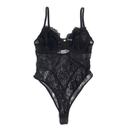 SUBBLIME - 955625 BODY EN DENTELLE AVEC FERMETURE INFÉRIEURE NOIR L/XL