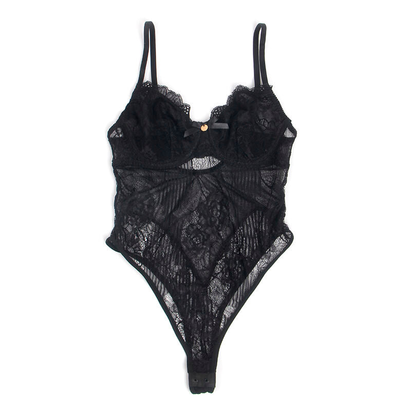 SUBBLIME - 955618 BODY EN DENTELLE AVEC FERMETURE INFÉRIEURE NOIR S/M