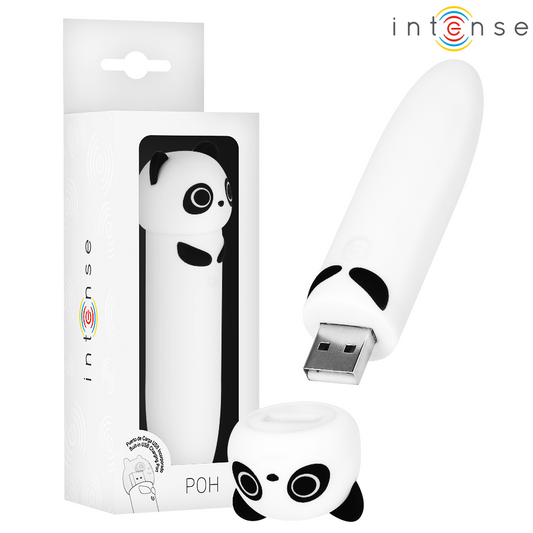 INTENSE - POH USB RECHARGEABLE PANDA VIBRATING BULLET 10 X 2.2 CM