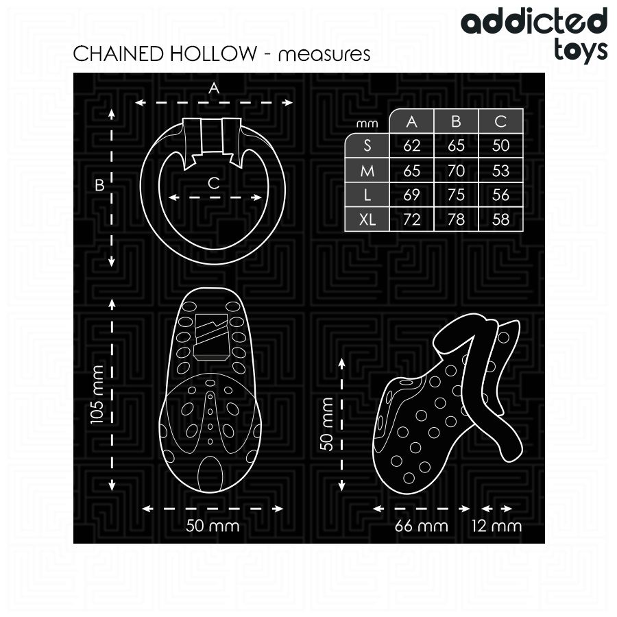 ADDICTED TOYS CAGE À PÉNIS CREUSE ENCHAÎNÉE 10,5 CM