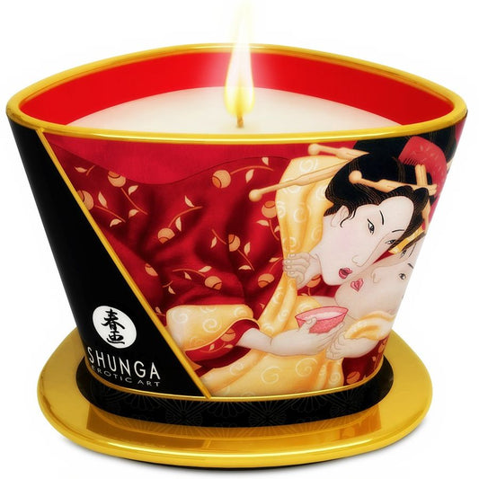 SHUNGA - MINI CARESS BY CANDELIGHT BOUGIE DE MASSAGE FRAISES ET CAVA 170 ML