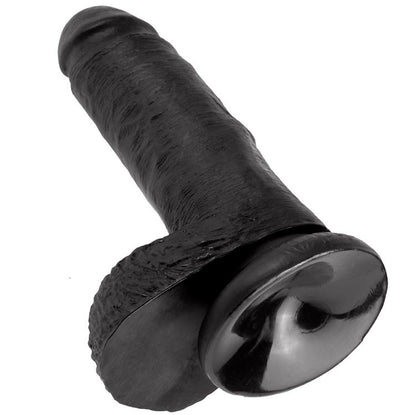 KING COCK - 7 DILDO NEGRO CON BOLAS 17,8 CM