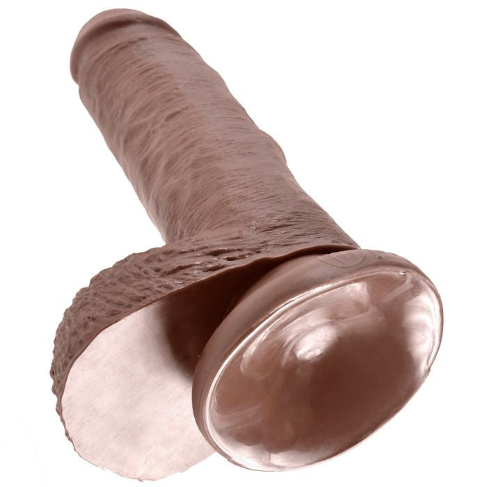 KING COCK - 7 DILDO BROWN WITH BALLS 17.8 CM