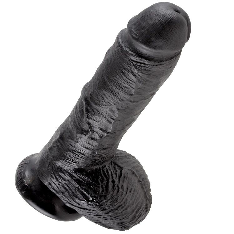 KING COCK - 8 DILDO BLACK WITH BALLS 20.3 CM