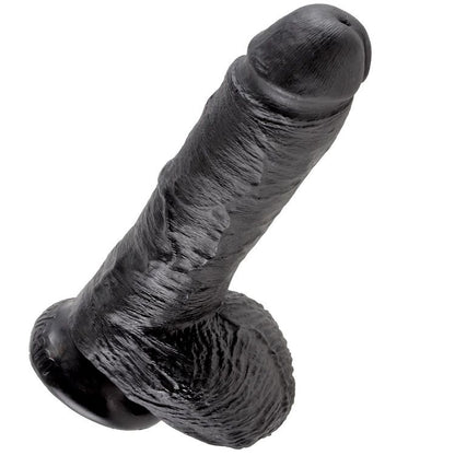 KING COCK - 8 DILDO BLACK WITH BALLS 20.3 CM