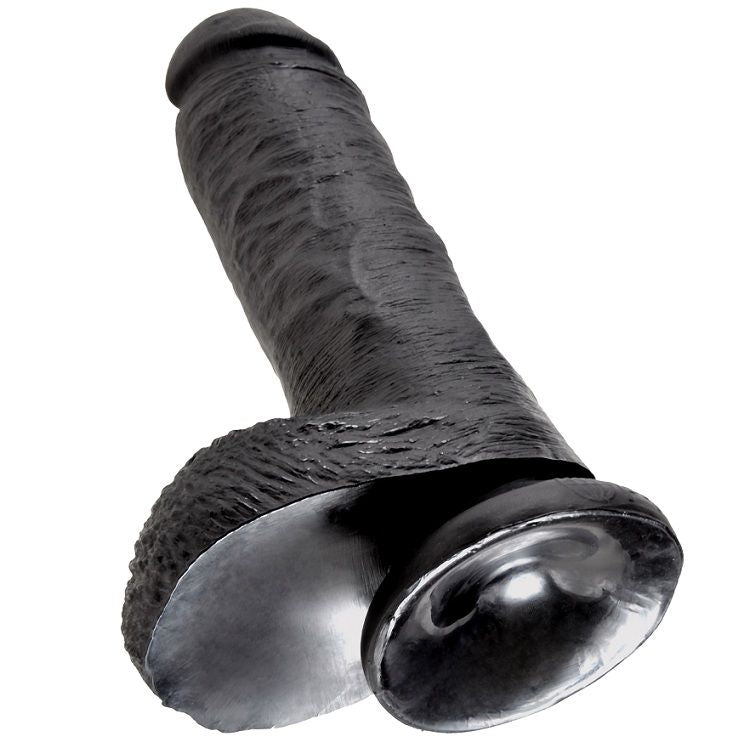 KING COCK - 8 DILDO BLACK WITH BALLS 20.3 CM