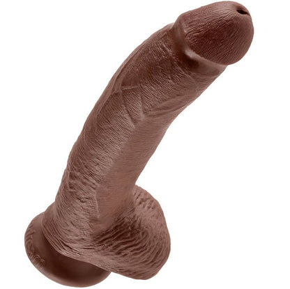 KING COCK - 9 DILDO BROWN WITH BALLS 22.9 CM