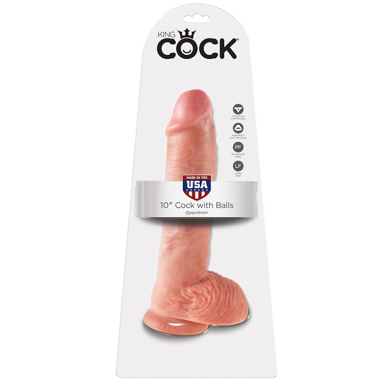 KING COCK - 10 GODES CHAIR AVEC COUILLES 26,5 CM