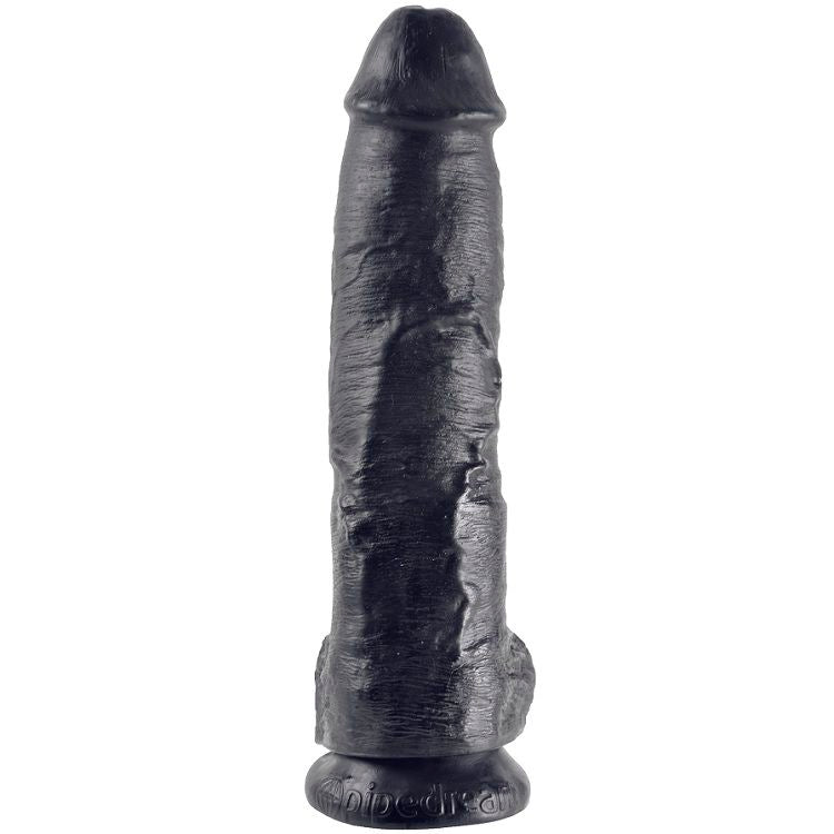 KING COCK - 10 GODES NOIRS AVEC COUILLES 25,4 CM