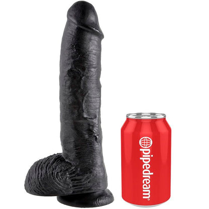 KING COCK - 10 GODES NOIRS AVEC COUILLES 25,4 CM