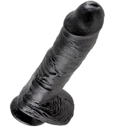 KING COCK - 10 GODES NOIRS AVEC COUILLES 25,4 CM