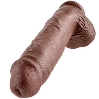 KING COCK - 11 GODE MARRON AVEC COUILLES 28 CM