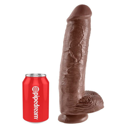 KING COCK - 11 GODE MARRON AVEC COUILLES 28 CM