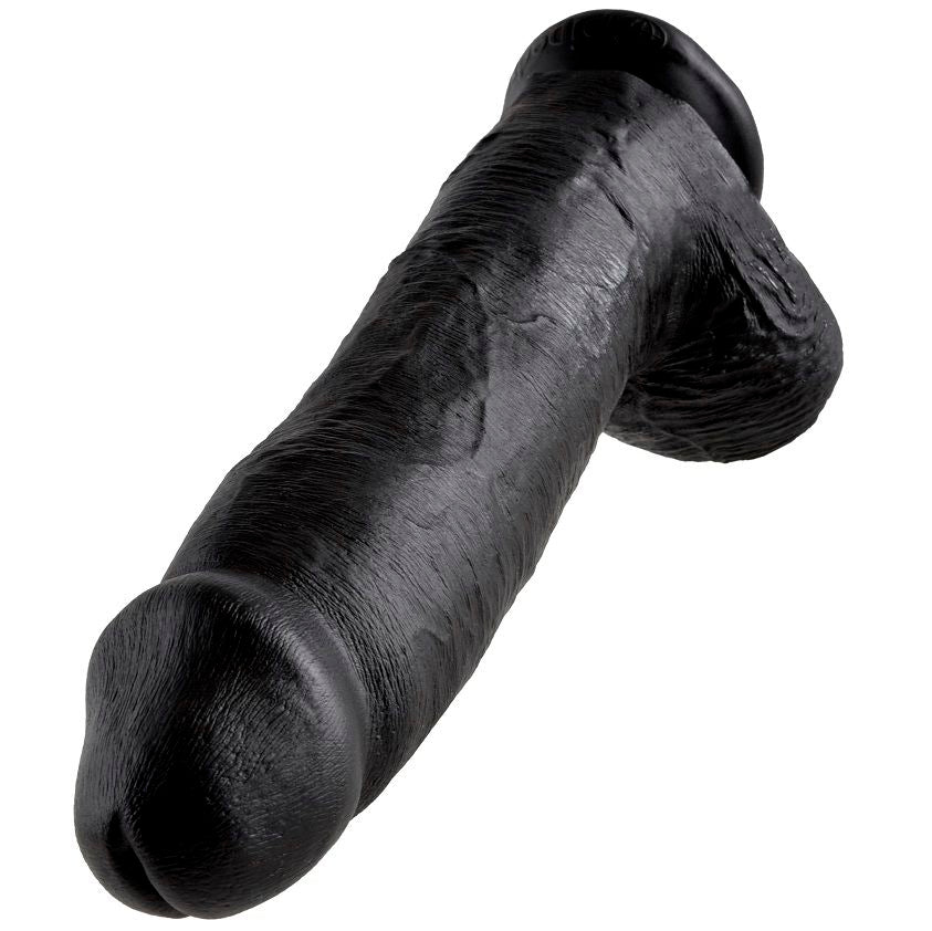 KING COCK - 12 DILDO NEGRO CON BOLAS 30,48 CM