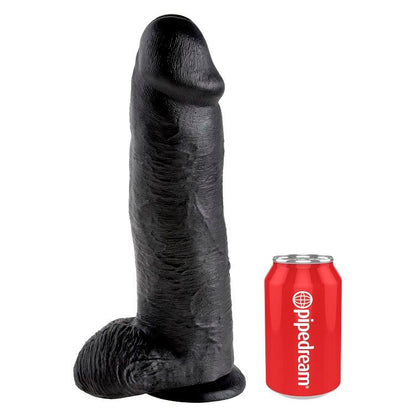 KING COCK - 12 DILDO NEGRO CON BOLAS 30,48 CM