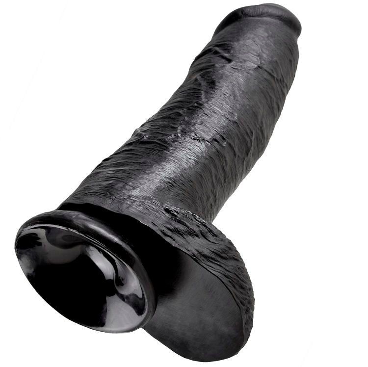 KING COCK - 12 DILDO NEGRO CON BOLAS 30,48 CM