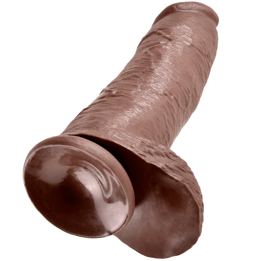 KING COCK - 12 GODES MARRON AVEC COUILLES 30,48 CM