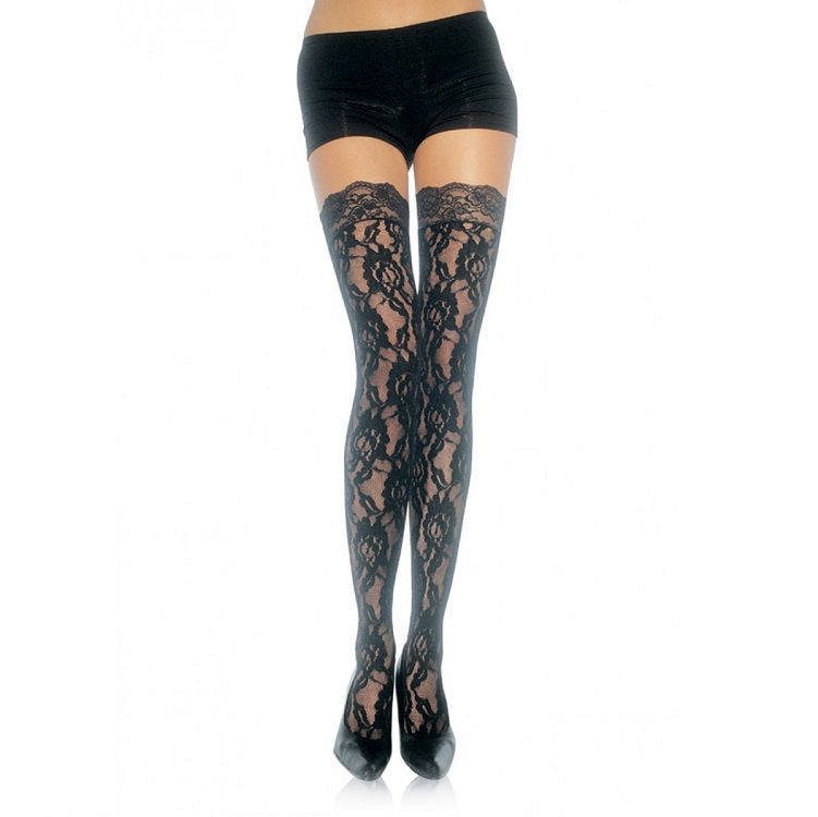 LEG AVENUE - BAS EN DENTELLE FLORALE