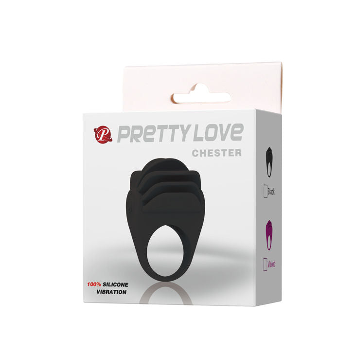 PRETTY LOVE - ANILLO VIBRADOR CHESTER NEGRO