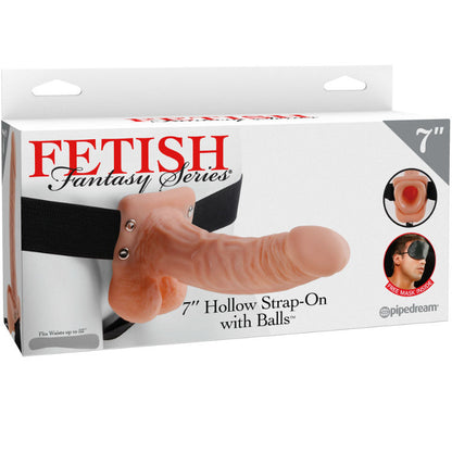 FETISH FANTASY SERIES - SÉRIE 7 STRAP-ON CREUX AVEC COUILLES 17,8 CM CHAIR