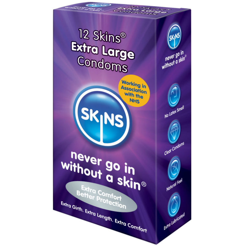 SKINS - PRÉSERVATIFS EXTRA LARGES LOT DE 12