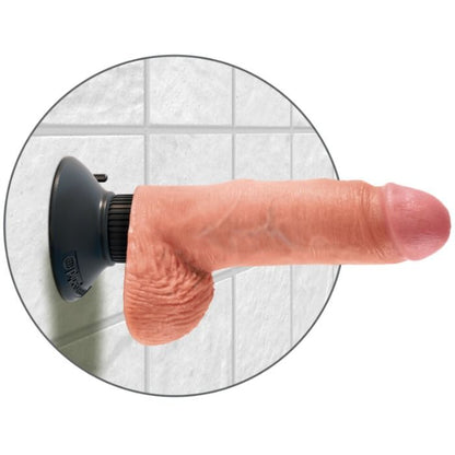 KING COCK - 20.3 CM VIBRATING COCK WITH BALLS FLESH