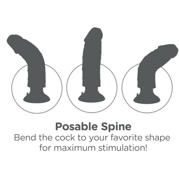 KING COCK - 25.5 CM VIBRATING COCK WITH BALLS BROWN