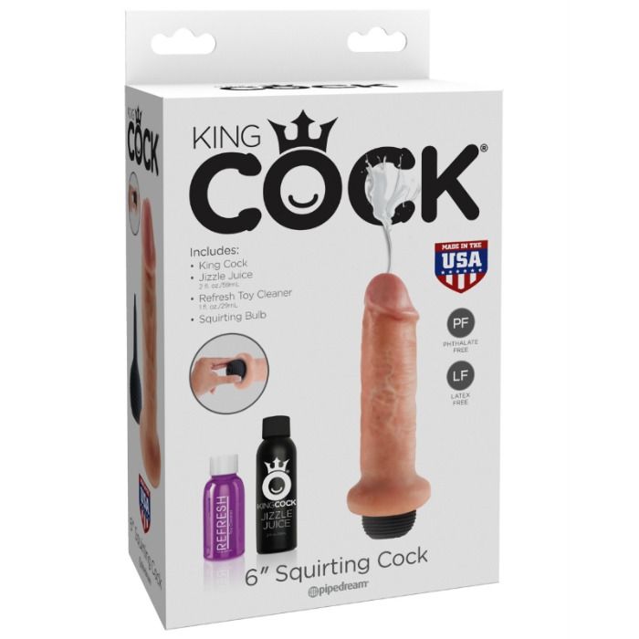 KING COCK - DILDO CON EYACULACIÓN DE 15,24 CM